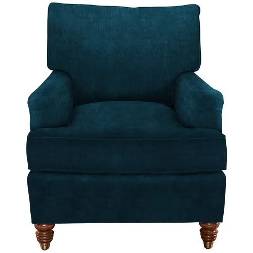 Kate Chair - Crypton Velvet - Handcrafted - Blue