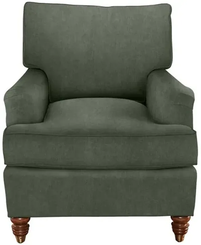 Kate Chair - Crypton Velvet - Handcrafted - Green