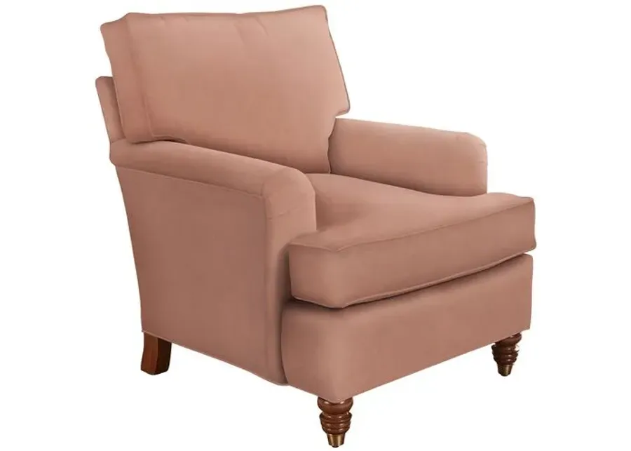 Kate Chair - Crypton Velvet - Handcrafted - Pink