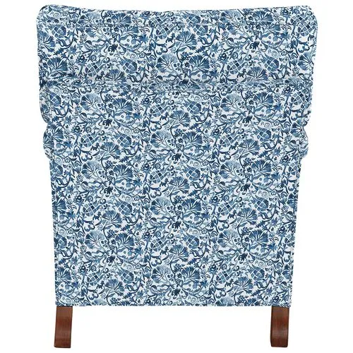 Kate Chair - Indigo Floral - Handcrafted - Blue