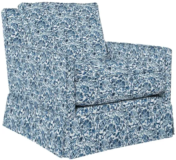 Auburn Club Chair, Indigo Floral