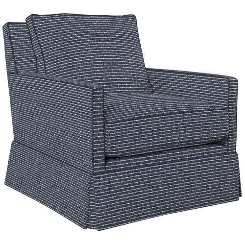 Auburn Club Chair - Marina Stripe - Hancrafted in the USA