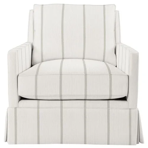 Auburn Club Chair - Jamie Stripe - Hancrafted in the USA