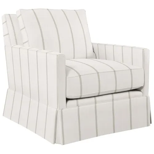 Auburn Club Chair - Jamie Stripe - Hancrafted in the USA