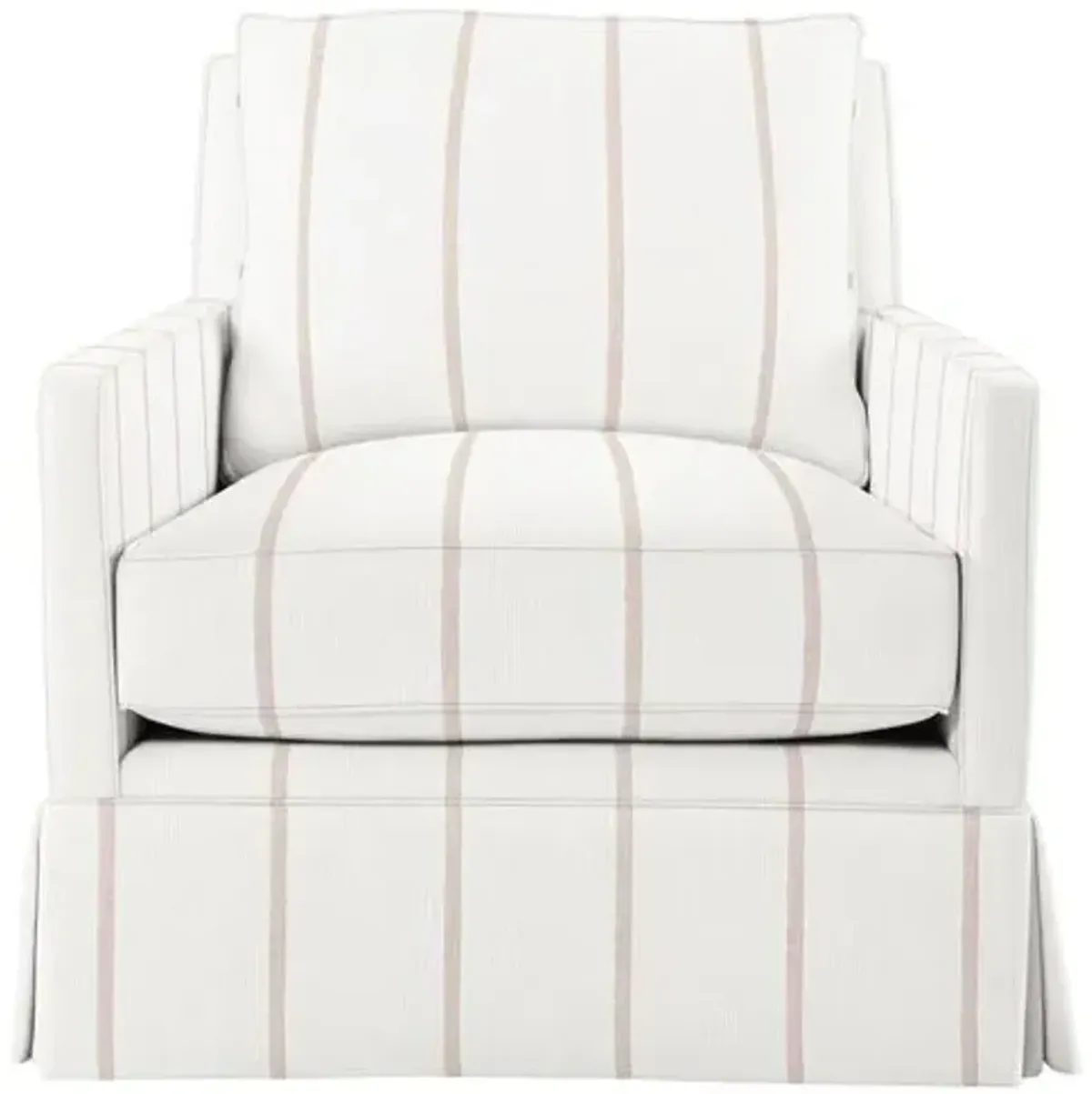 Auburn Club Chair - Jamie Stripe - Hancrafted in the USA