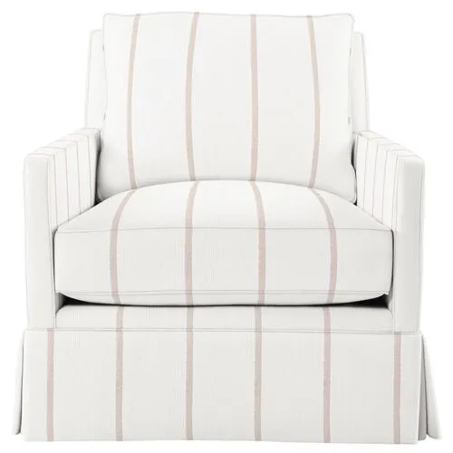 Auburn Club Chair - Jamie Stripe - Hancrafted in the USA