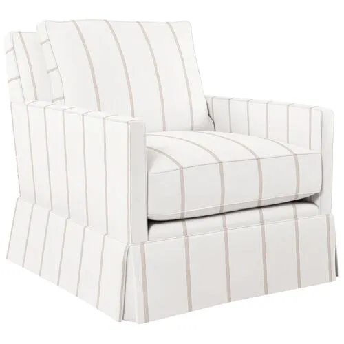 Auburn Club Chair - Jamie Stripe - Hancrafted in the USA