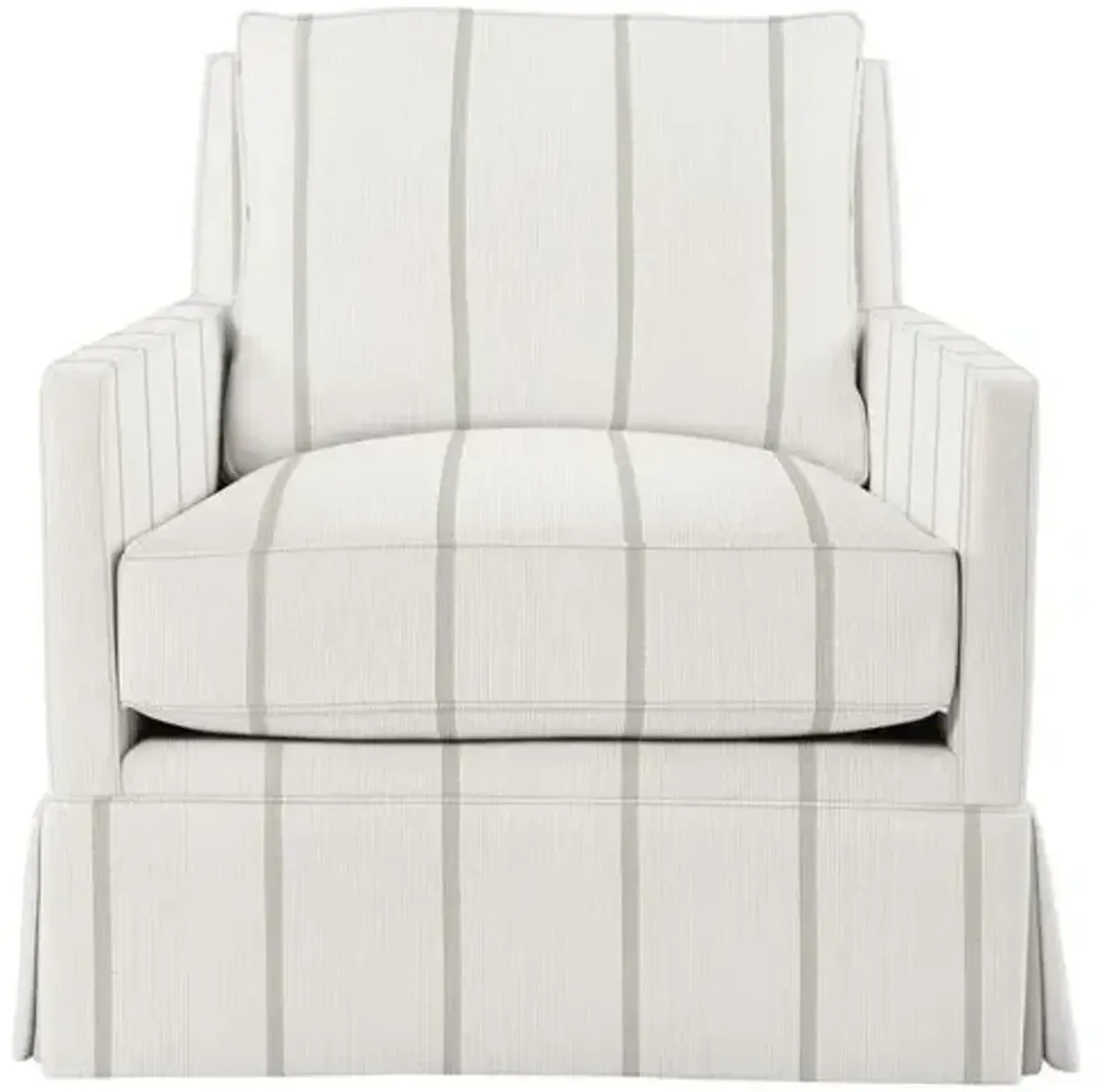 Auburn Club Chair - Jamie Stripe - Hancrafted in the USA