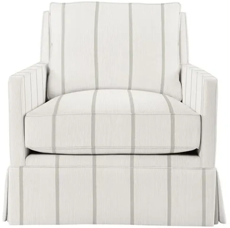 Auburn Club Chair - Jamie Stripe - Hancrafted in the USA