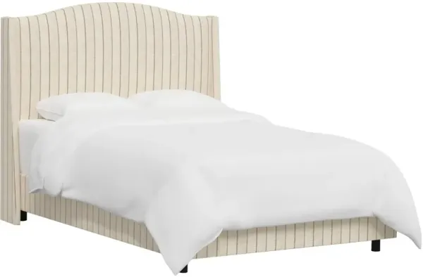 Cole Wingback Bed, Pinstripe