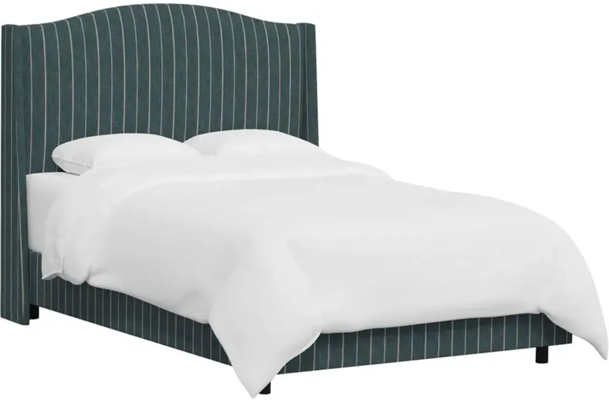 Cole Wingback Bed, Pinstripe