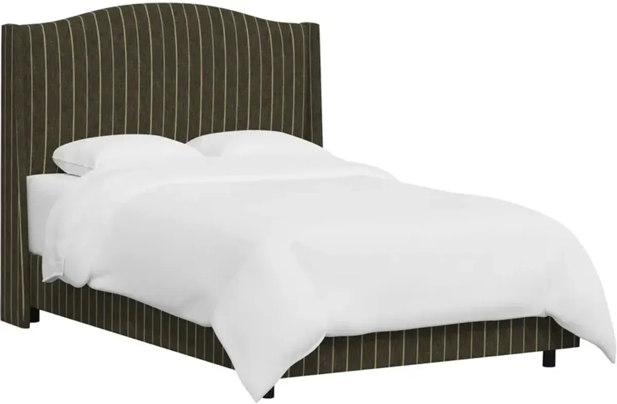 Cole Wingback Bed, Pinstripe