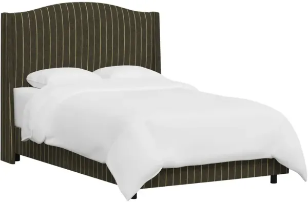 Cole Wingback Bed, Pinstripe