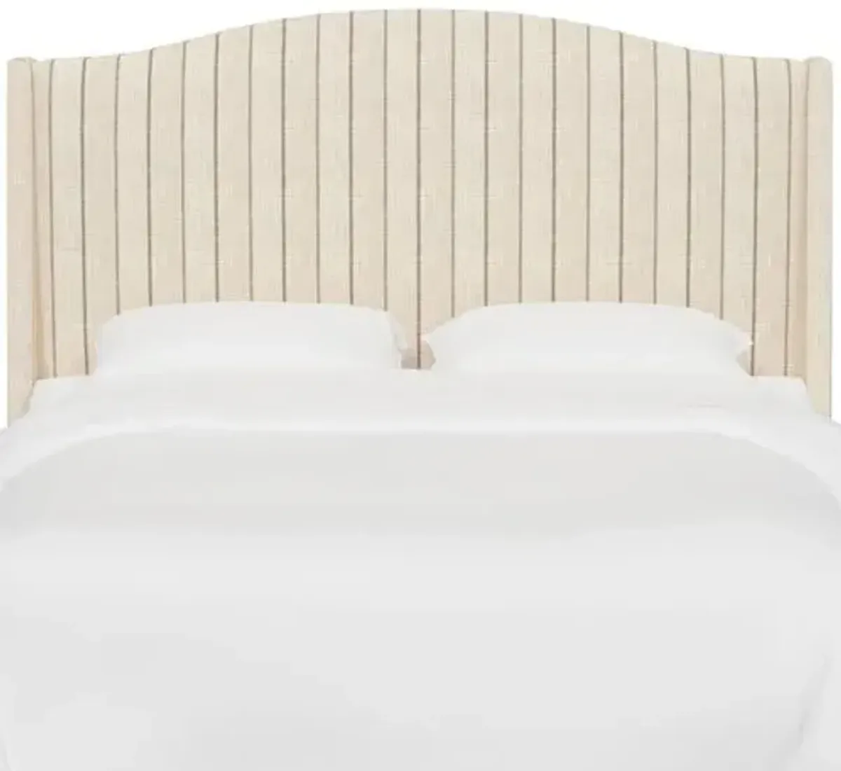 Cole Wingback Headboard - Pinstripe - Handcrafted - Beige