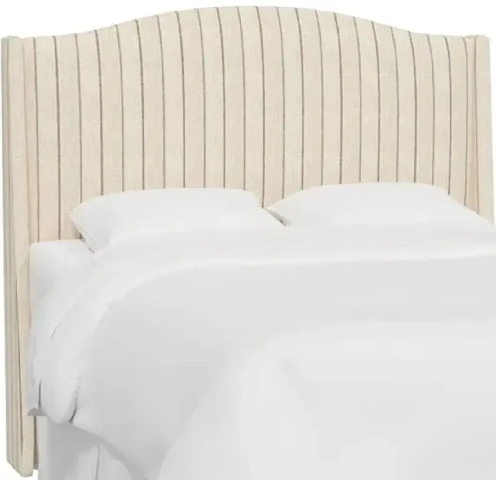 Cole Wingback Headboard - Pinstripe - Handcrafted - Beige