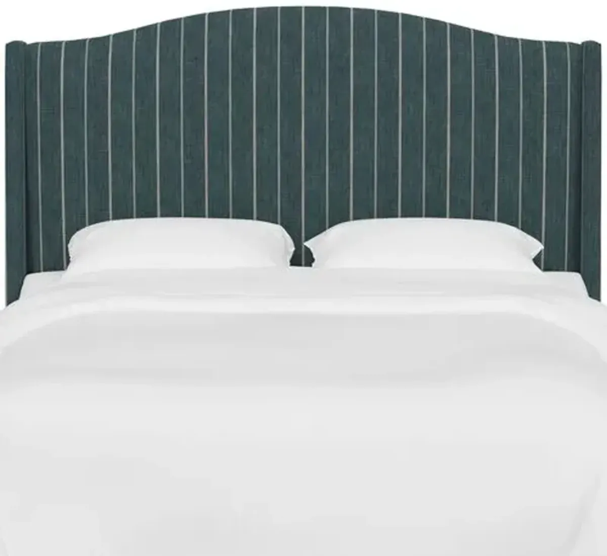 Cole Wingback Headboard - Pinstripe - Handcrafted - Blue