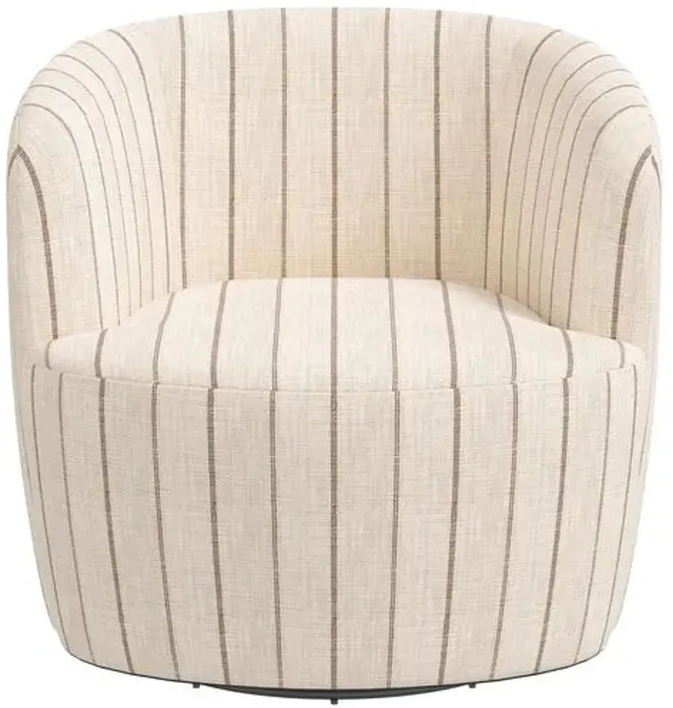 Chester Swivel Chair - Pinstripe