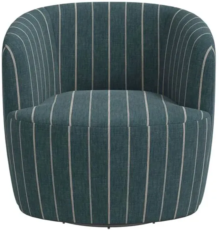 Chester Swivel Chair - Pinstripe