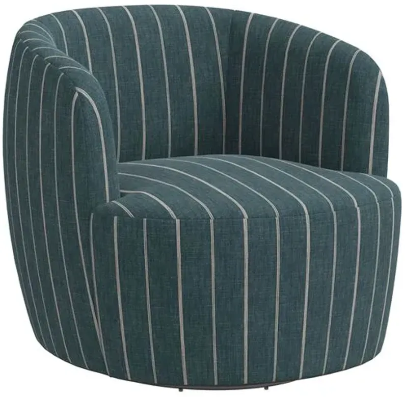 Chester Swivel Chair - Pinstripe