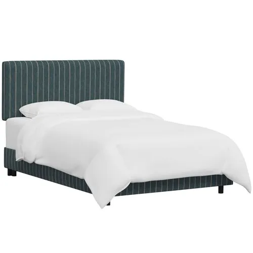 Novak Bed - Pinstripe - Handcrafted - Blue