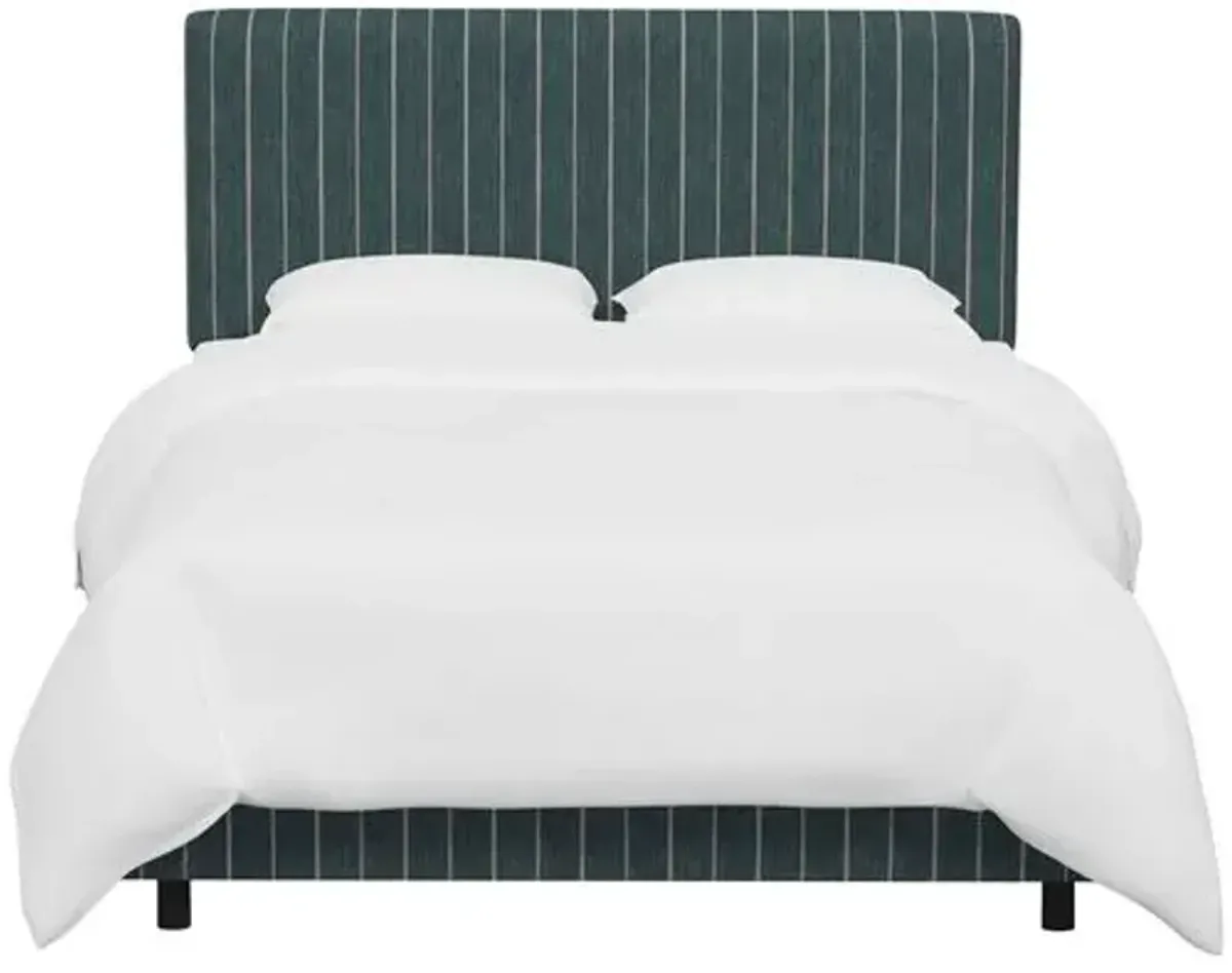 Novak Bed - Pinstripe - Handcrafted - Blue