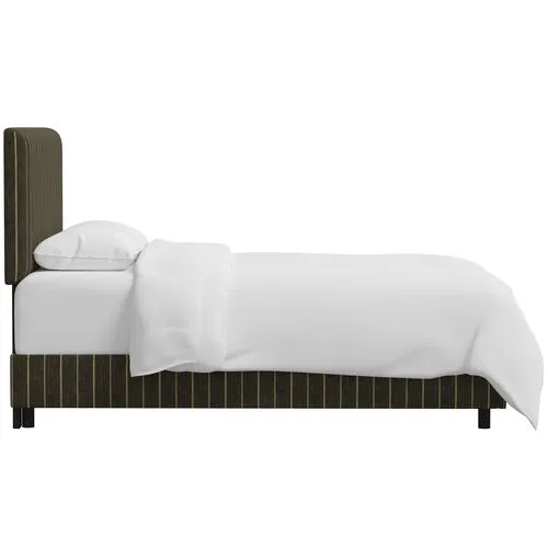 Novak Bed - Pinstripe - Handcrafted - Gray