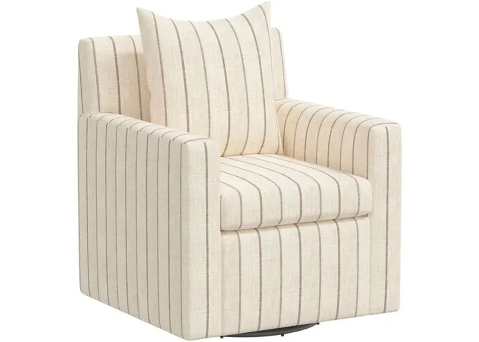 Willa Swivel Chair - Pinstripe - Handcrafted