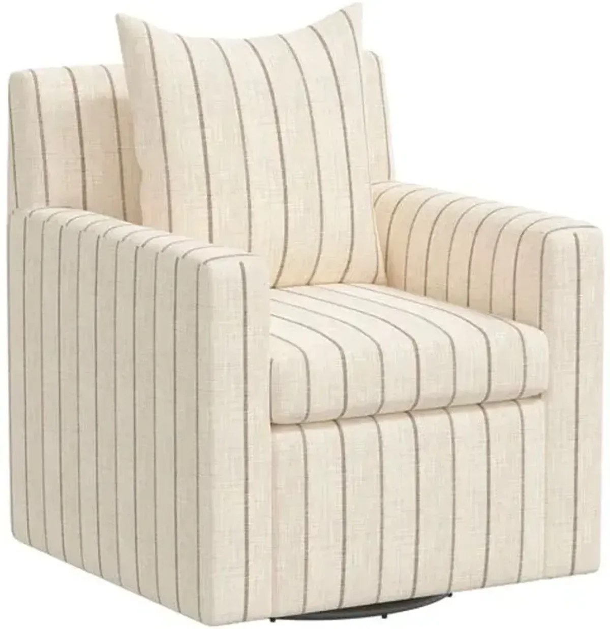 Willa Swivel Chair - Pinstripe - Handcrafted