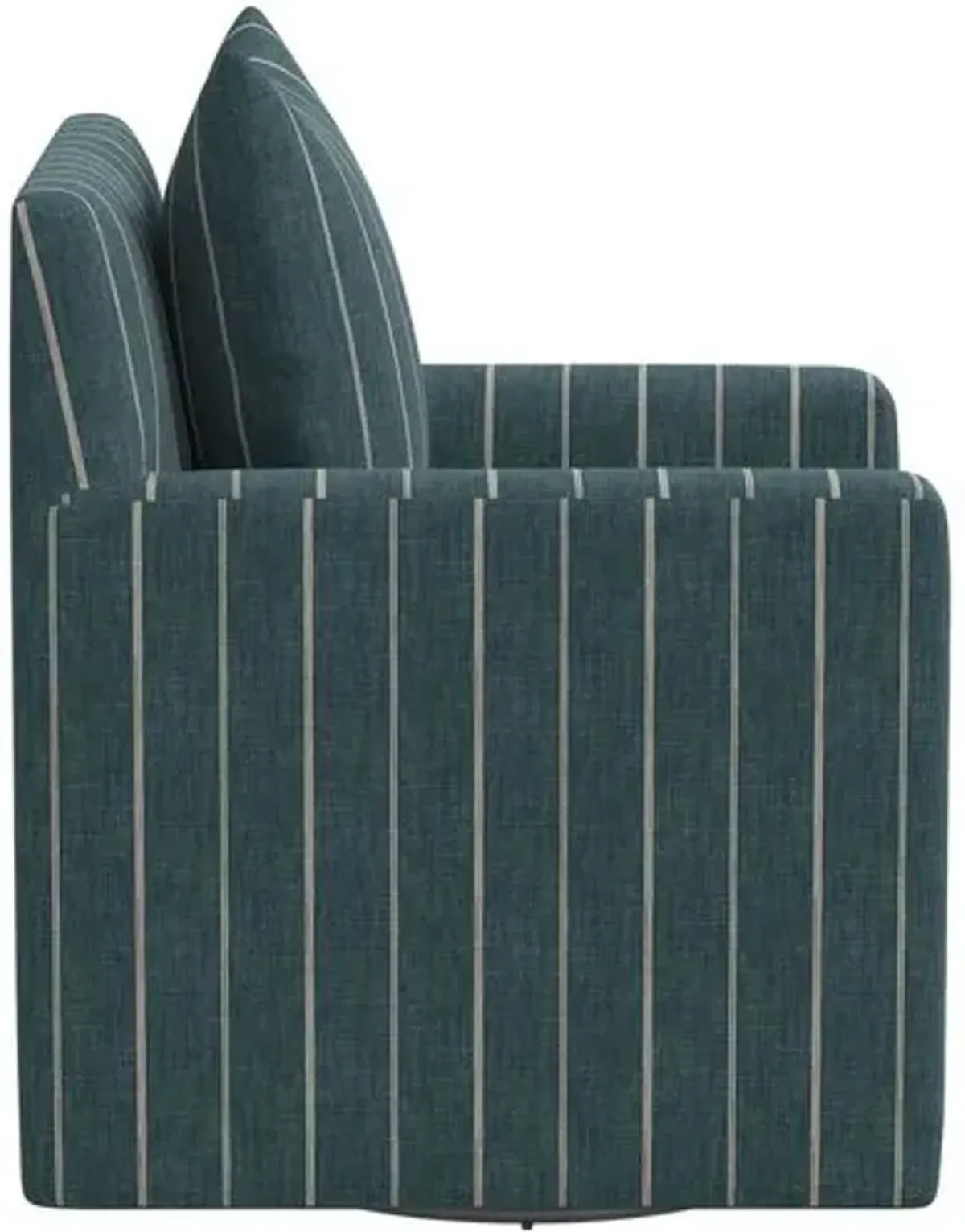 Willa Swivel Chair - Pinstripe - Handcrafted