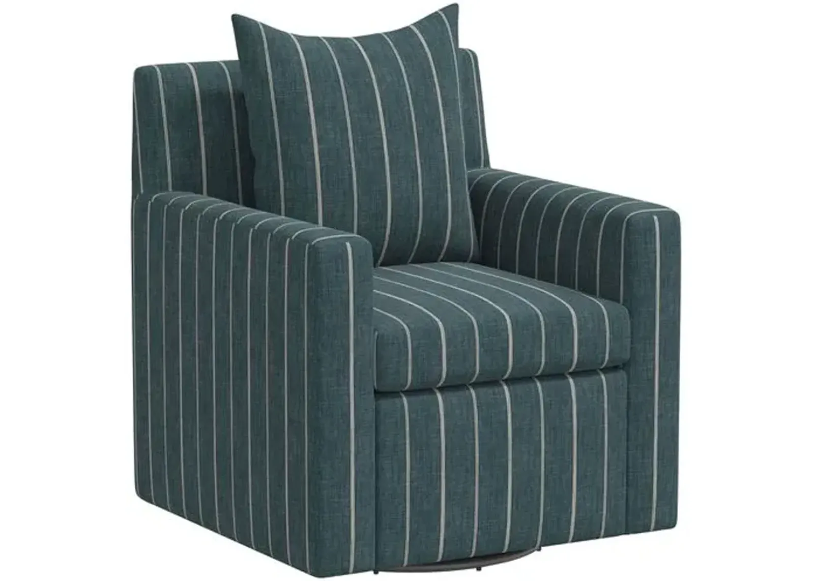 Willa Swivel Chair - Pinstripe - Handcrafted