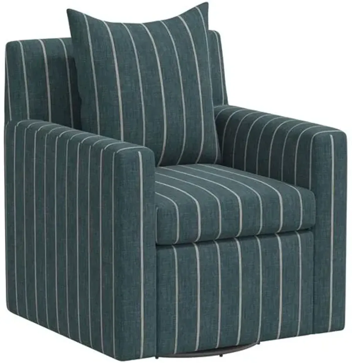 Willa Swivel Chair - Pinstripe - Handcrafted