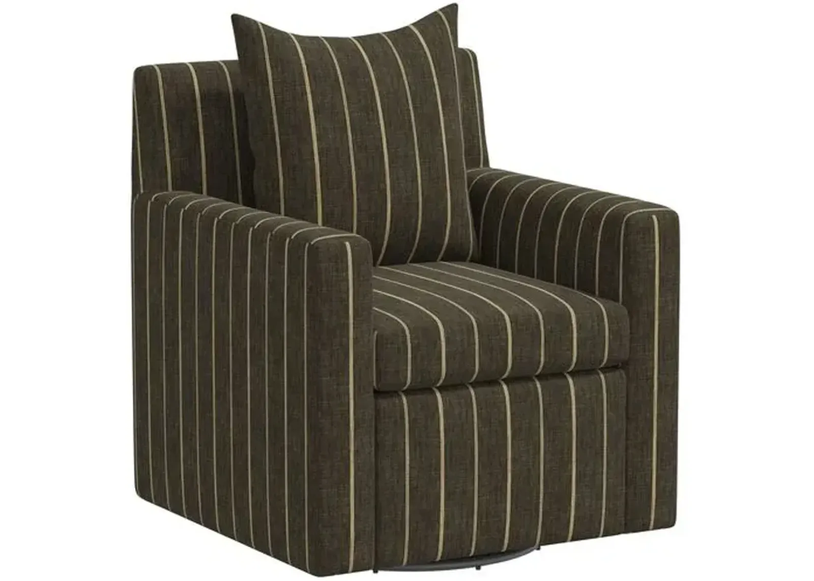 Willa Swivel Chair - Pinstripe - Handcrafted