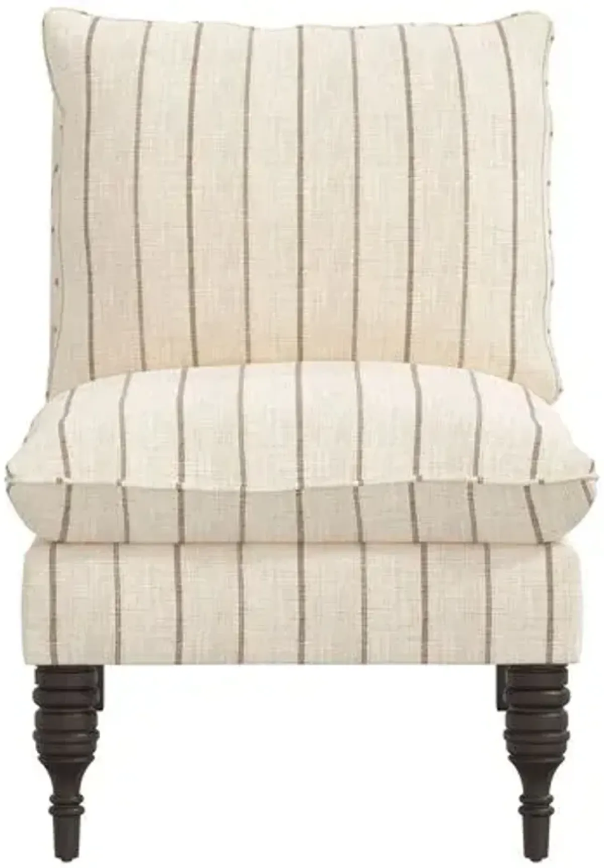 Daphne Slipper Chair - Pinstripe - Beige