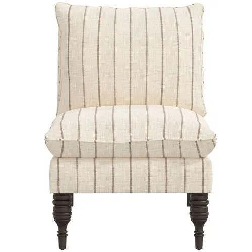 Daphne Slipper Chair - Pinstripe - Beige