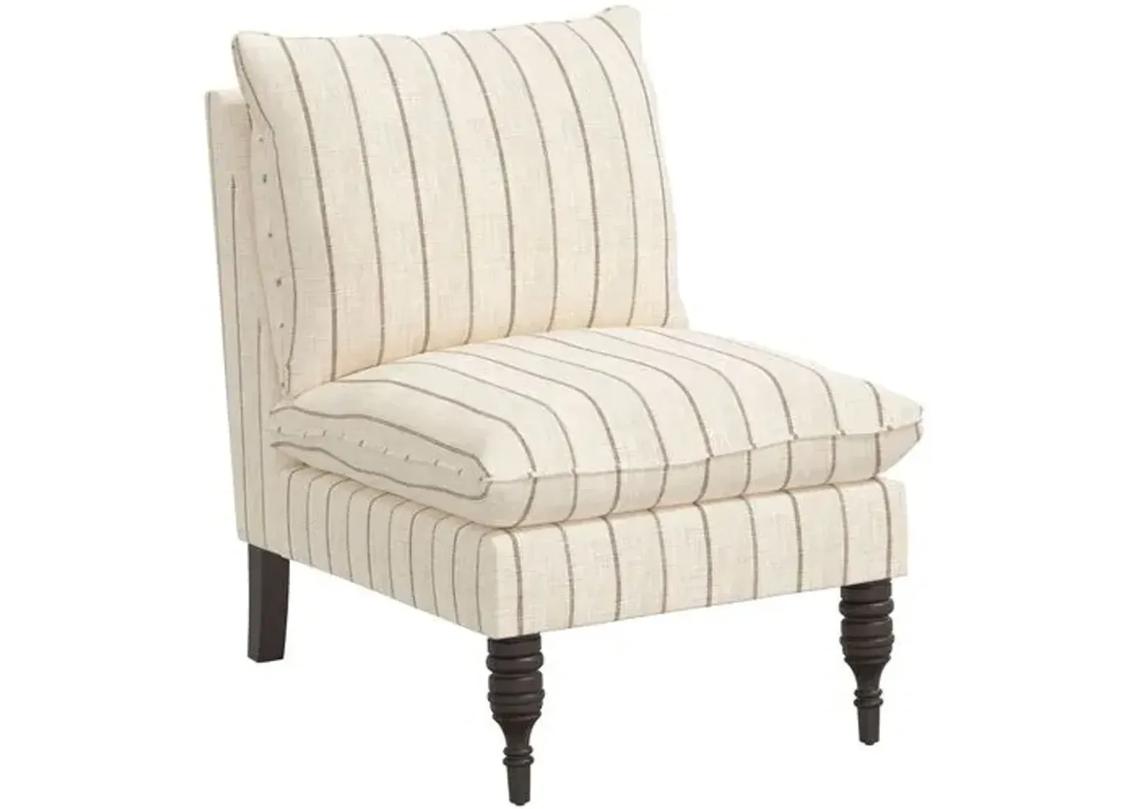 Daphne Slipper Chair - Pinstripe - Beige