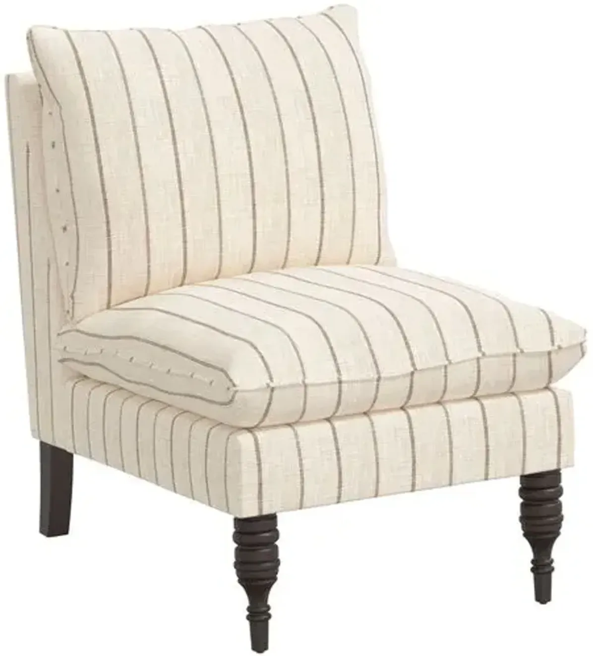 Daphne Slipper Chair - Pinstripe - Beige