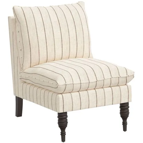 Daphne Slipper Chair - Pinstripe - Beige