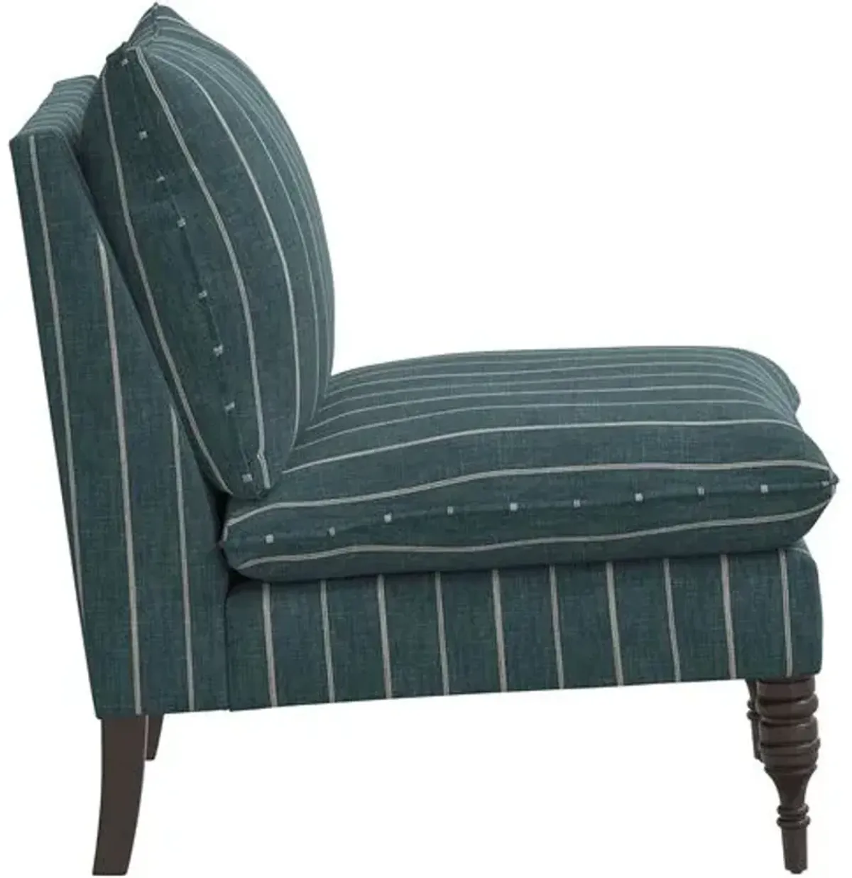 Daphne Slipper Chair - Pinstripe - Blue