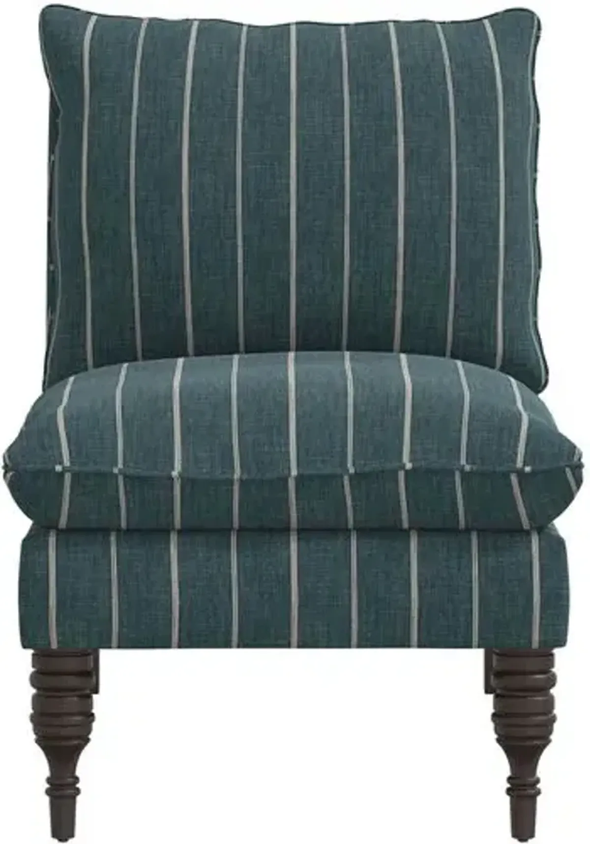 Daphne Slipper Chair - Pinstripe - Blue