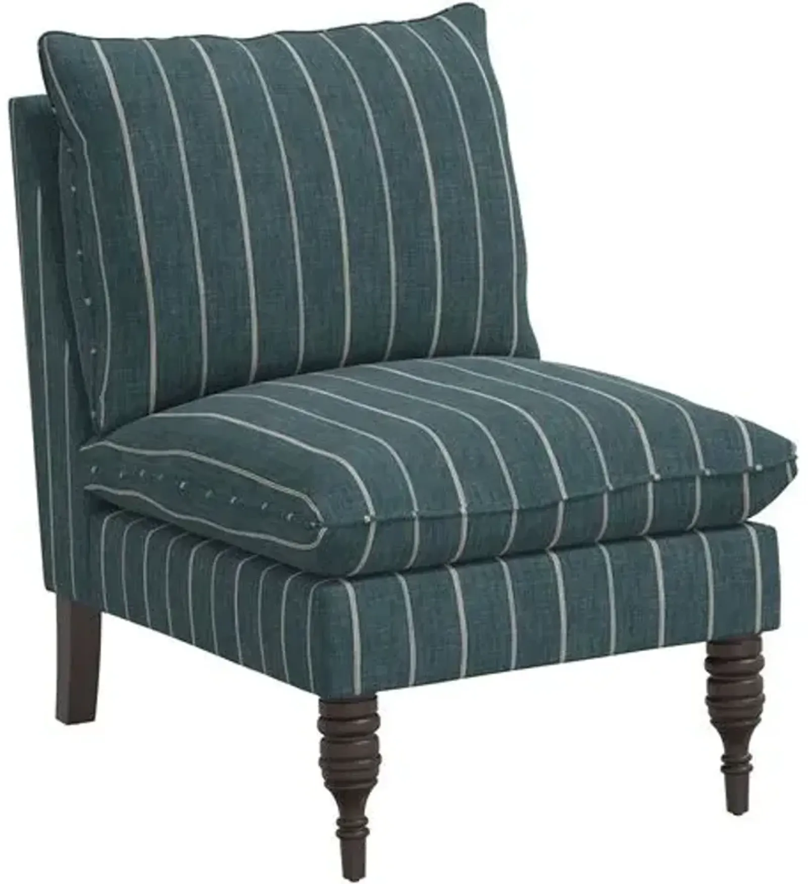 Daphne Slipper Chair - Pinstripe - Blue