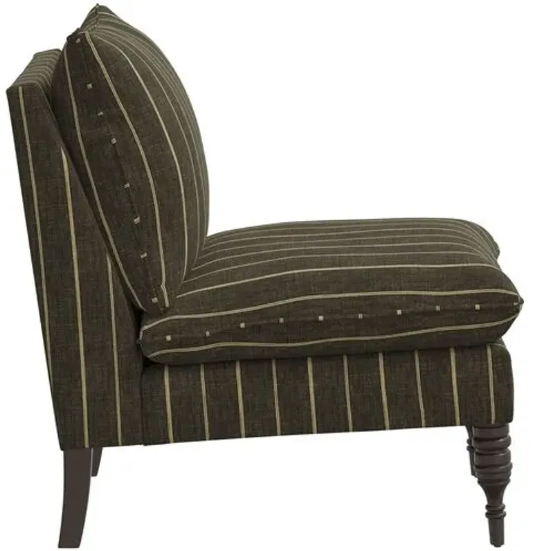 Daphne Slipper Chair - Pinstripe - Gray