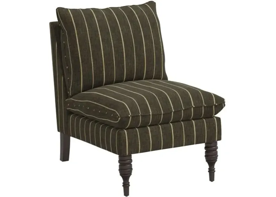 Daphne Slipper Chair - Pinstripe - Gray