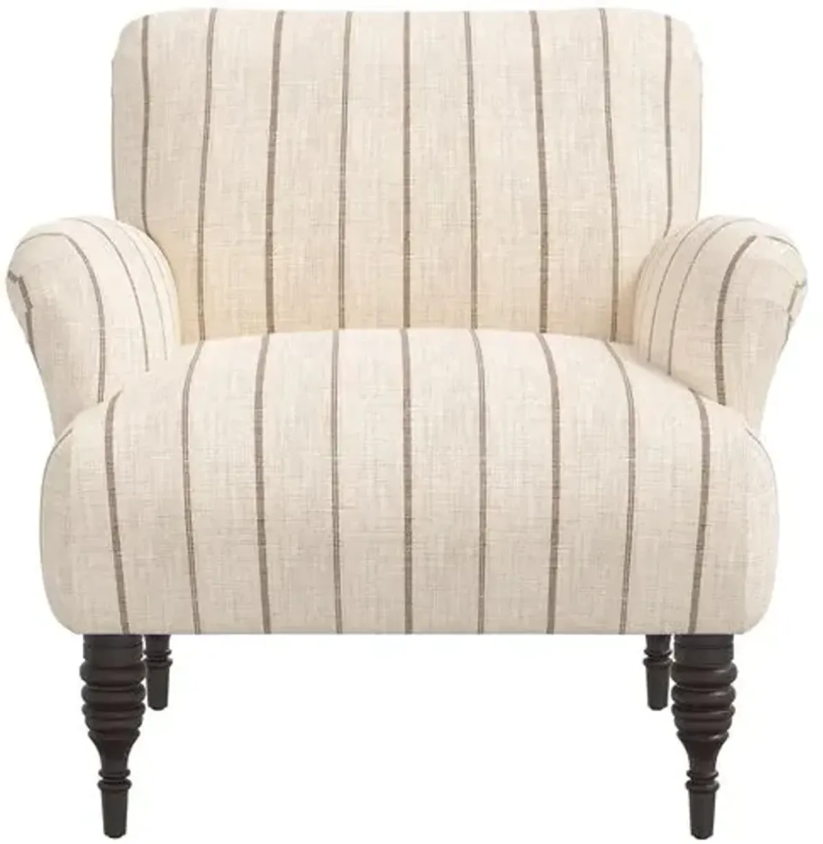 Nicolette Club Chair - Pinstripe - Hancrafted in the USA