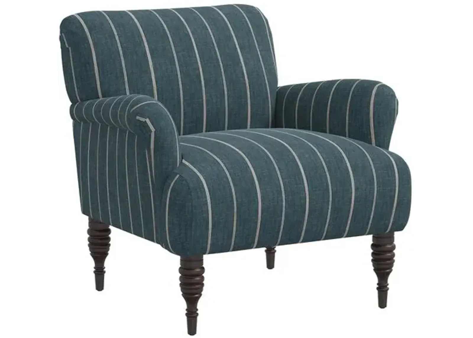 Nicolette Club Chair - Pinstripe - Hancrafted in the USA