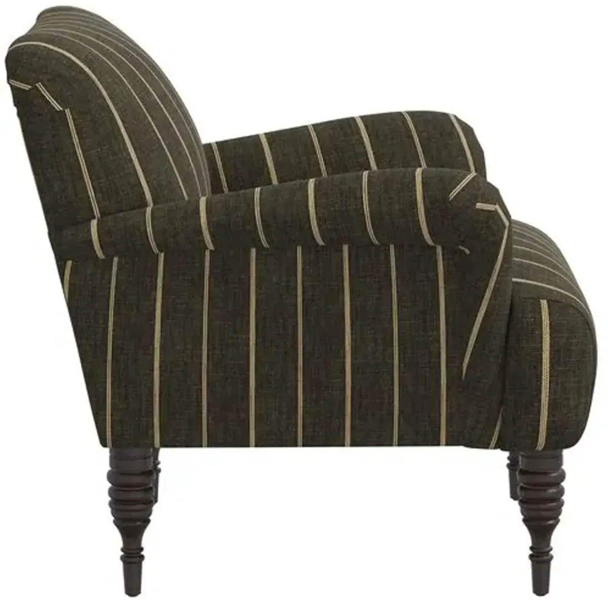 Nicolette Club Chair - Pinstripe - Hancrafted in the USA