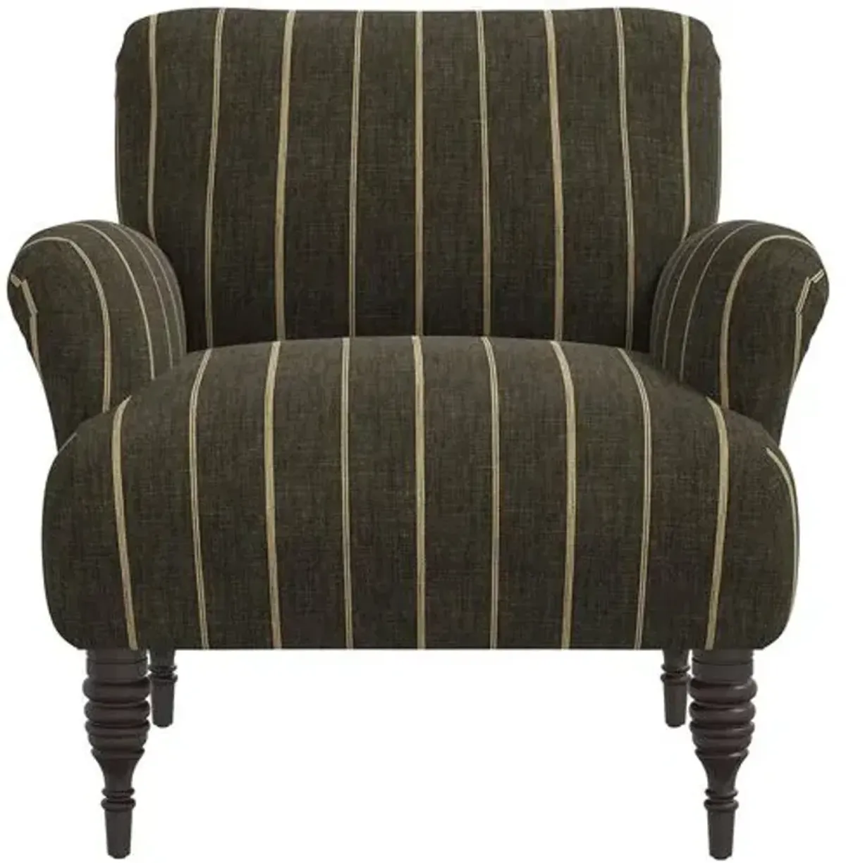 Nicolette Club Chair - Pinstripe - Hancrafted in the USA