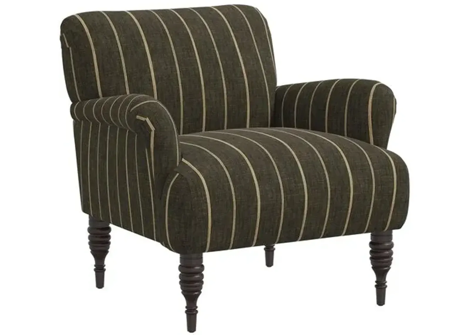 Nicolette Club Chair - Pinstripe - Hancrafted in the USA