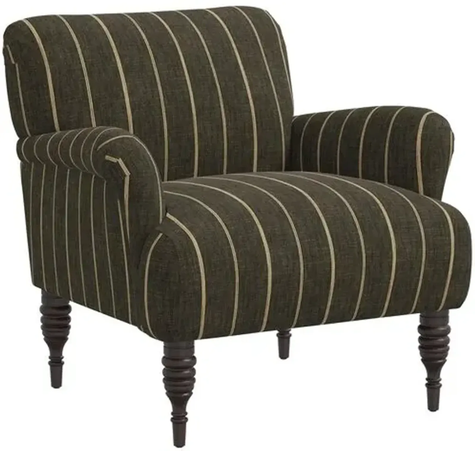 Nicolette Club Chair - Pinstripe - Hancrafted in the USA