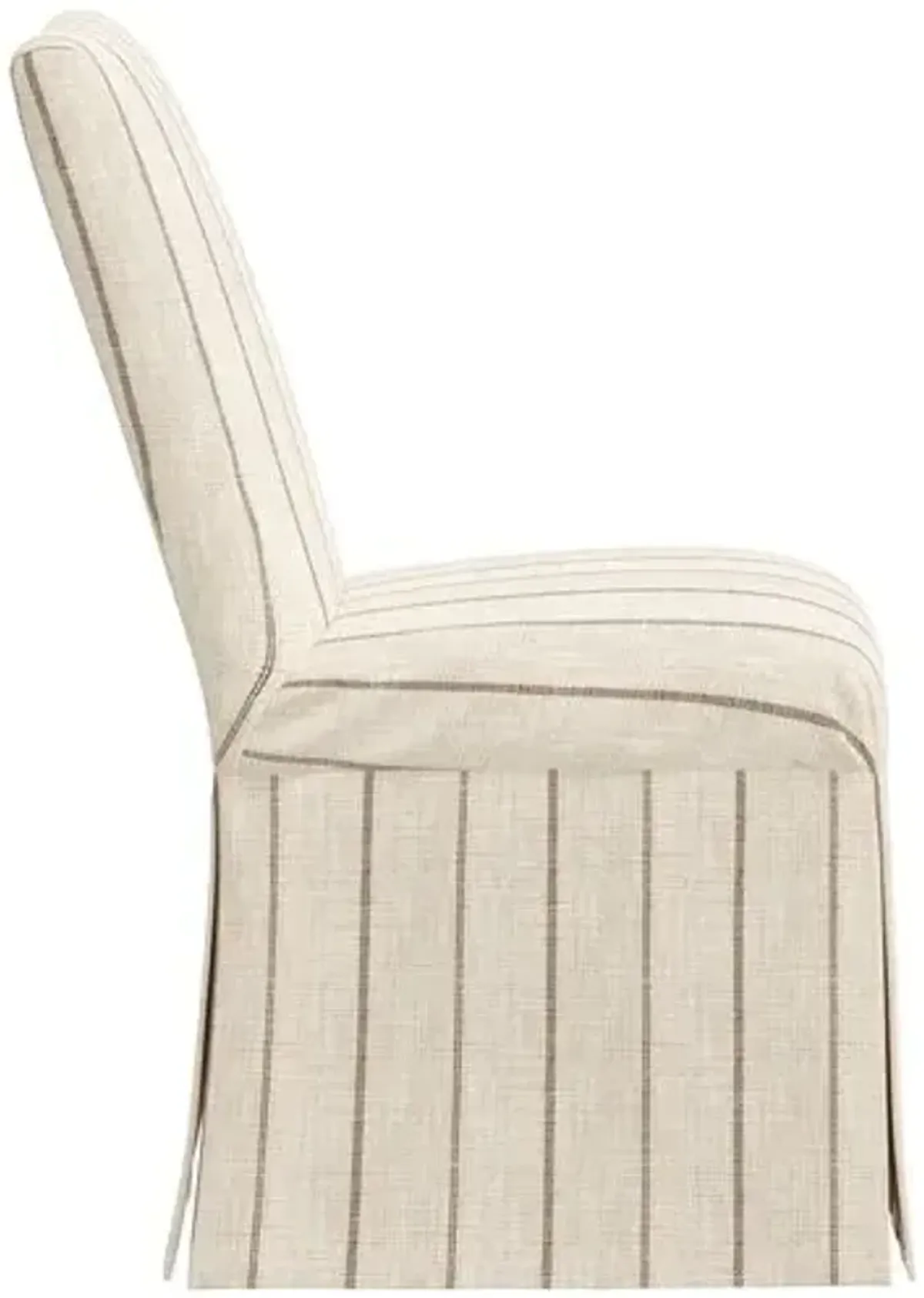 Owen Slipcover Side Chair - Pinstripe - Beige