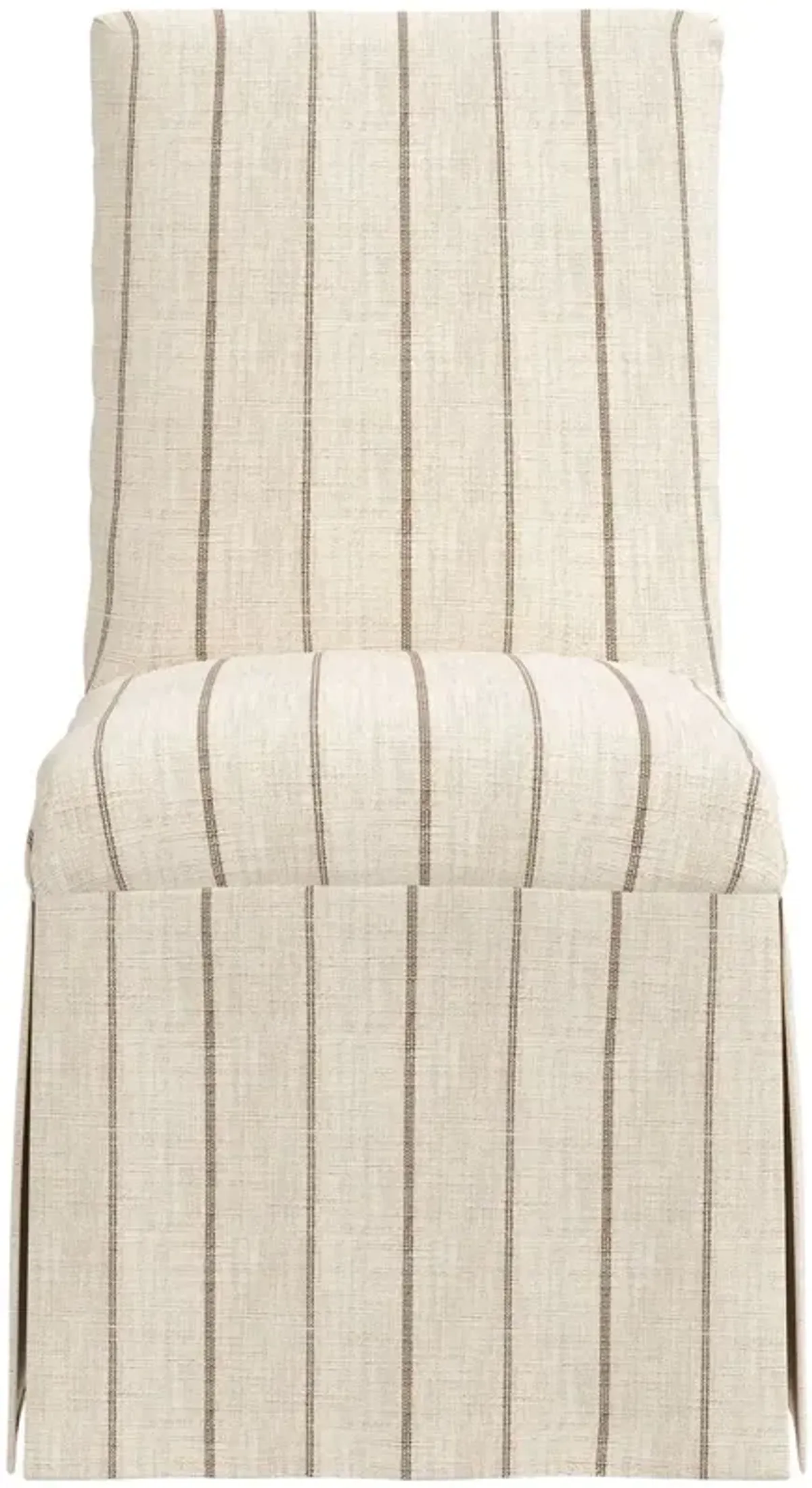 Owen Skirted Slipcover Side Chair, Pinstripe